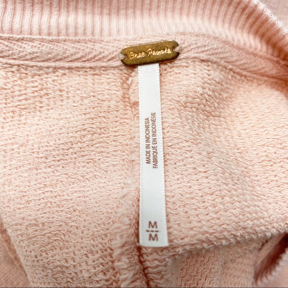 Free People Ooh La Ruffle Pullover Uptown Pink Top Size Medium Bohemian - Picture 9 of 9